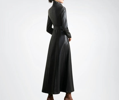 leather trench coat women
