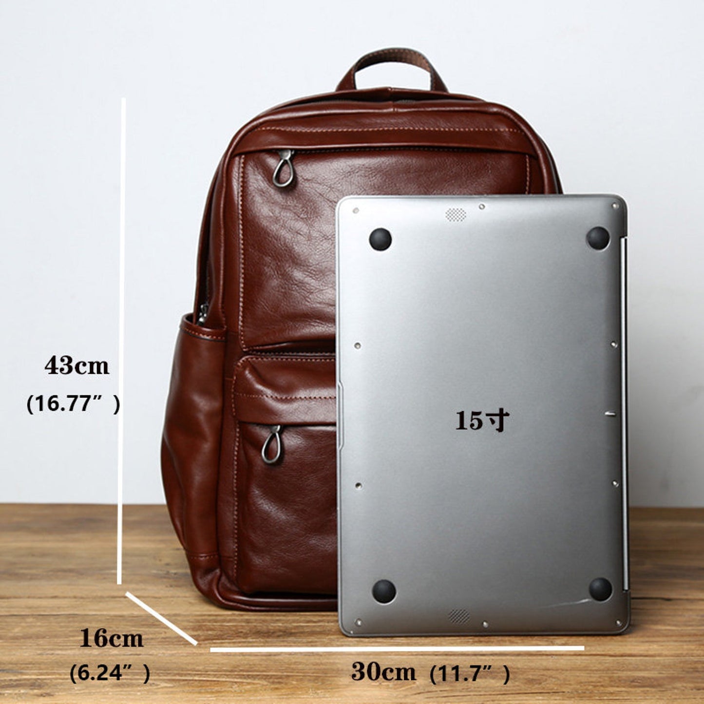 Retro Style Leather Backpack Rucksack