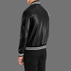 Men's Black Leather Zip Up Jacket