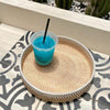 Boho Handwoven Round Natural Rattan Tray