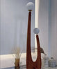 Modern Minimalist Walnut Solid Wood Floor Lamp with Dual Glass