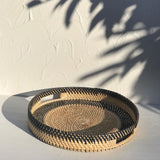 Wicker Rattan Round Tray With Handle