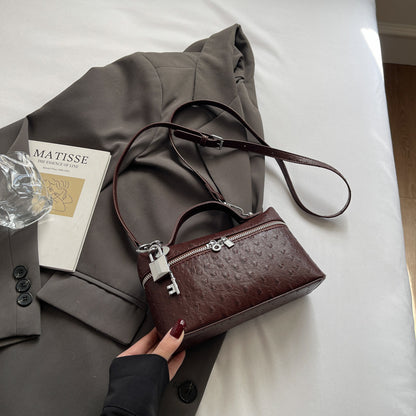 Genuine Leather Shoulder Crossbody Box Purse