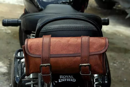 Brown Leather Motorcycle Pannier Bag