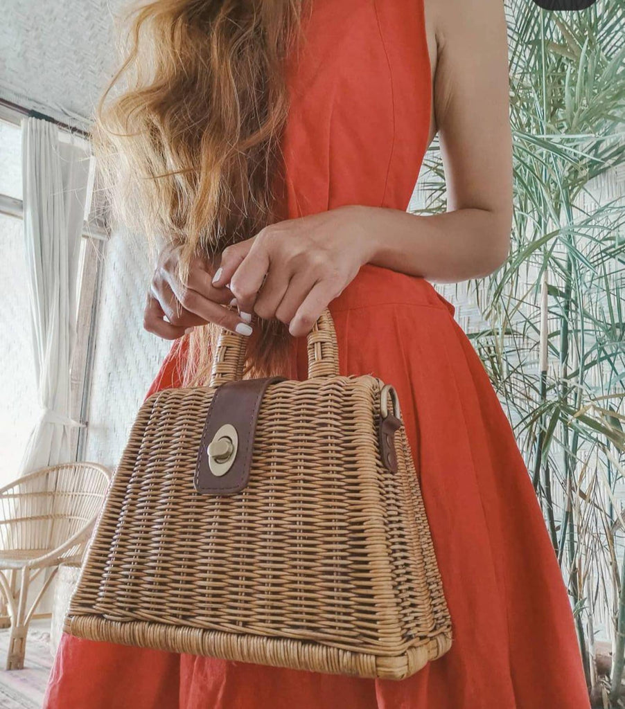 Natural Rattan Wicker Bag