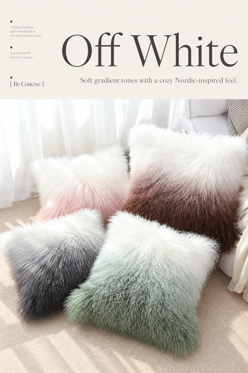 Genuine Sheepskin Pillow Cover with Curly Wool for Sofa Decor