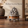 Incense Burner with Bamboo Alloy Detailing and Decorative Openwork Cover