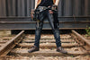 Steampunk Waist Bag with Skull Studs and Adjustable Straps