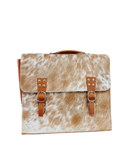 Hair On Cowhide Briefcase Messenger Bag