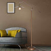Industrial bronze boom arm floor lamp
