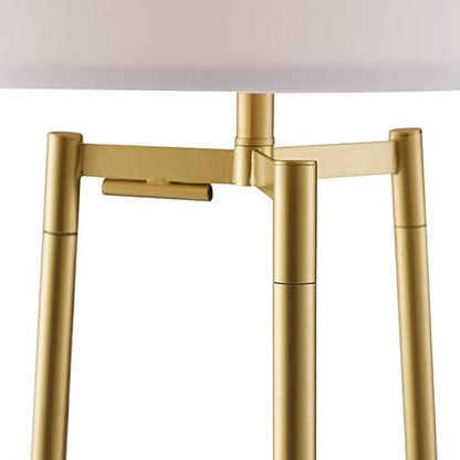 Boho Floor Lamp with Faux Marble Shelves for Living Room