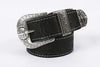 Men's Genuine Rodeo Leather Belt with Silver Buckle