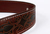 Genuine Leather Western Belt with Silver Buckle and Turquoise Accents