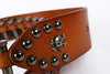Western Leather Bullet Belt with Studded Punk