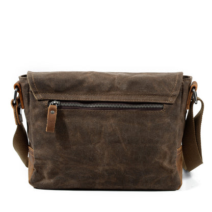 Canvas Crossbody Bag with Organizer Pockets and Adjustable Shoulder Strap