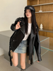 Women’s Oversized Black Sheepskin Leather Biker Jacket