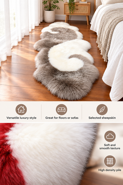 Genuine Sheepskin Runner for Sofa and Bedroom Floor Decor