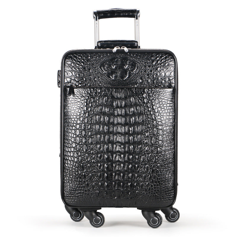 Crocodile Leather Trolley Suitcase for Business & Travel