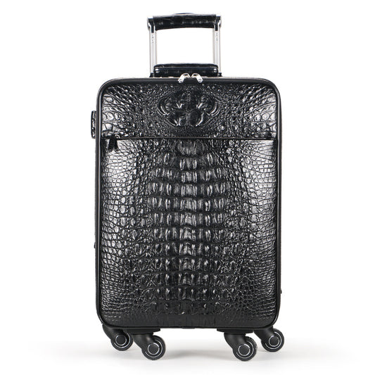 Crocodile Leather Trolley Suitcase for Business & Travel