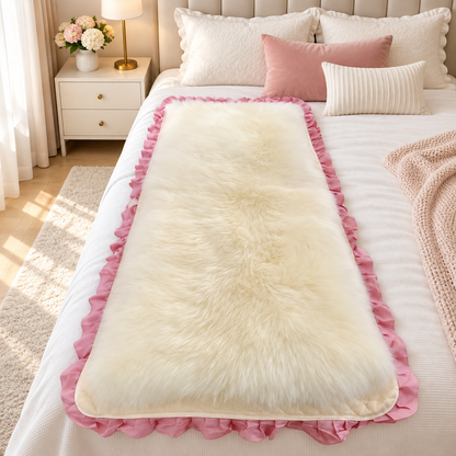 Genuine Sheepskin Bed Pad in Natural White for Bedrooms