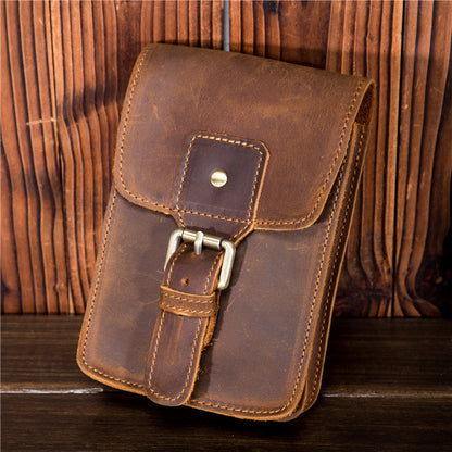 Men’s Leather Waist Bag Genuine Leather Phone Holder