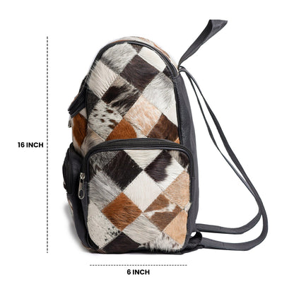 Patchwork Cow Skin Mommy Backpack Purse