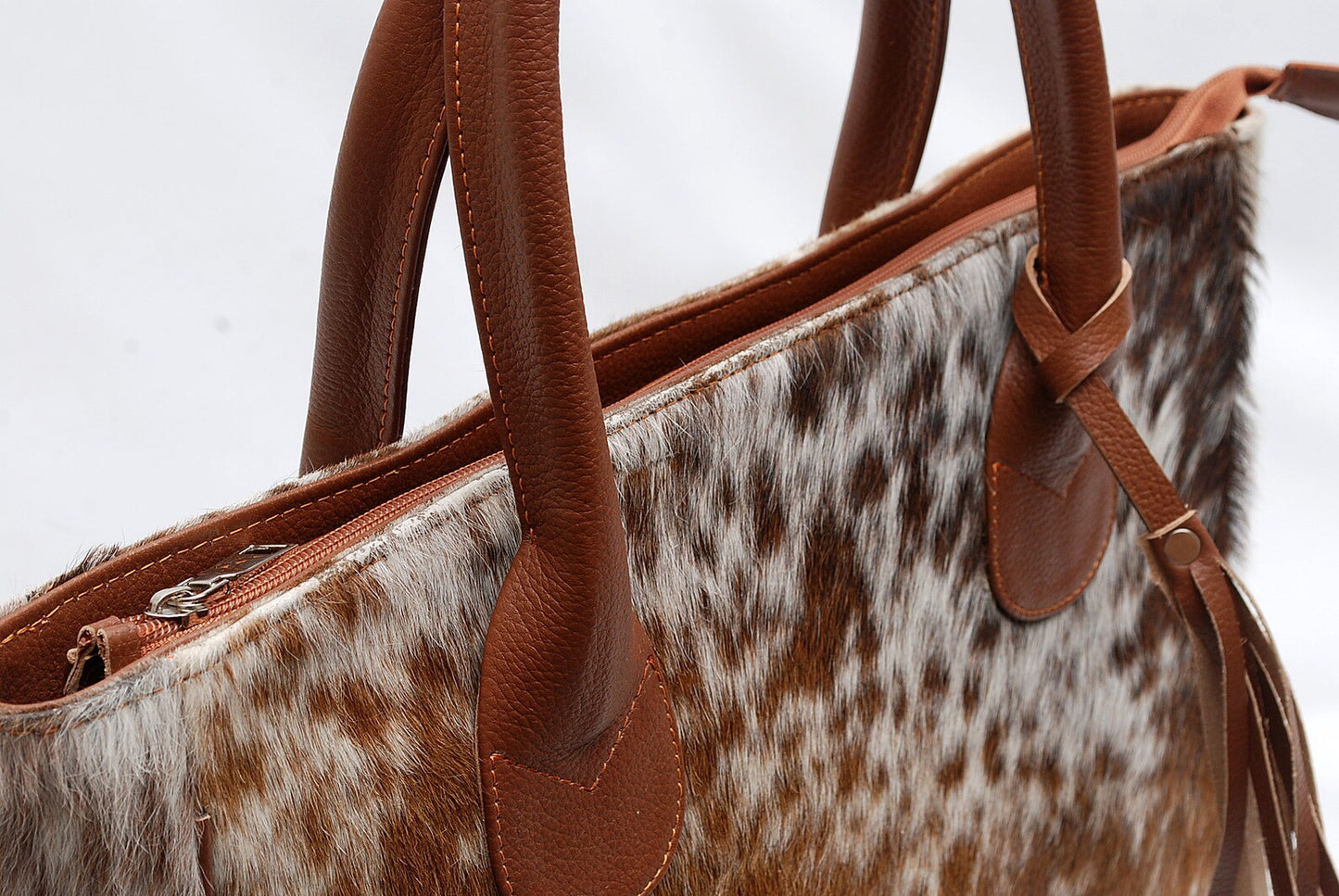 Hair On Cowhide Speckled Tote Purse