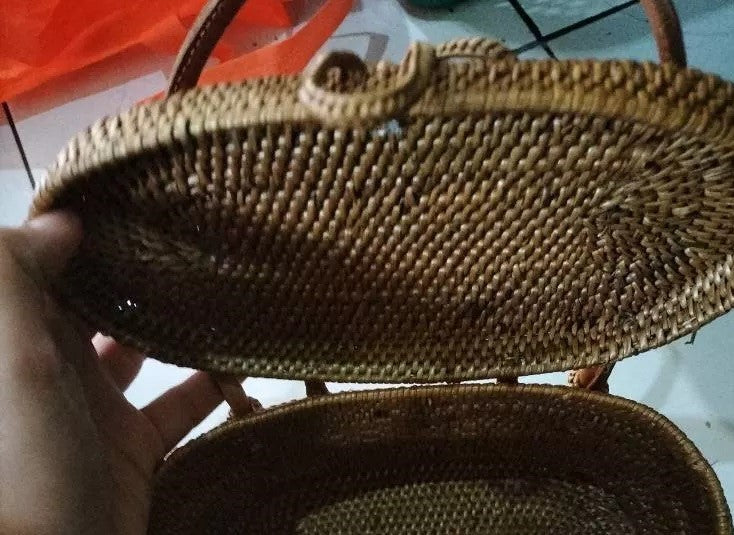 Mini Balinese rattan handbag