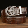 Men’s Leather Belt with Dragon G-Shaped Buckle