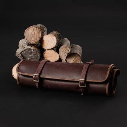 Leather Long Firewood Log Carrier Tote