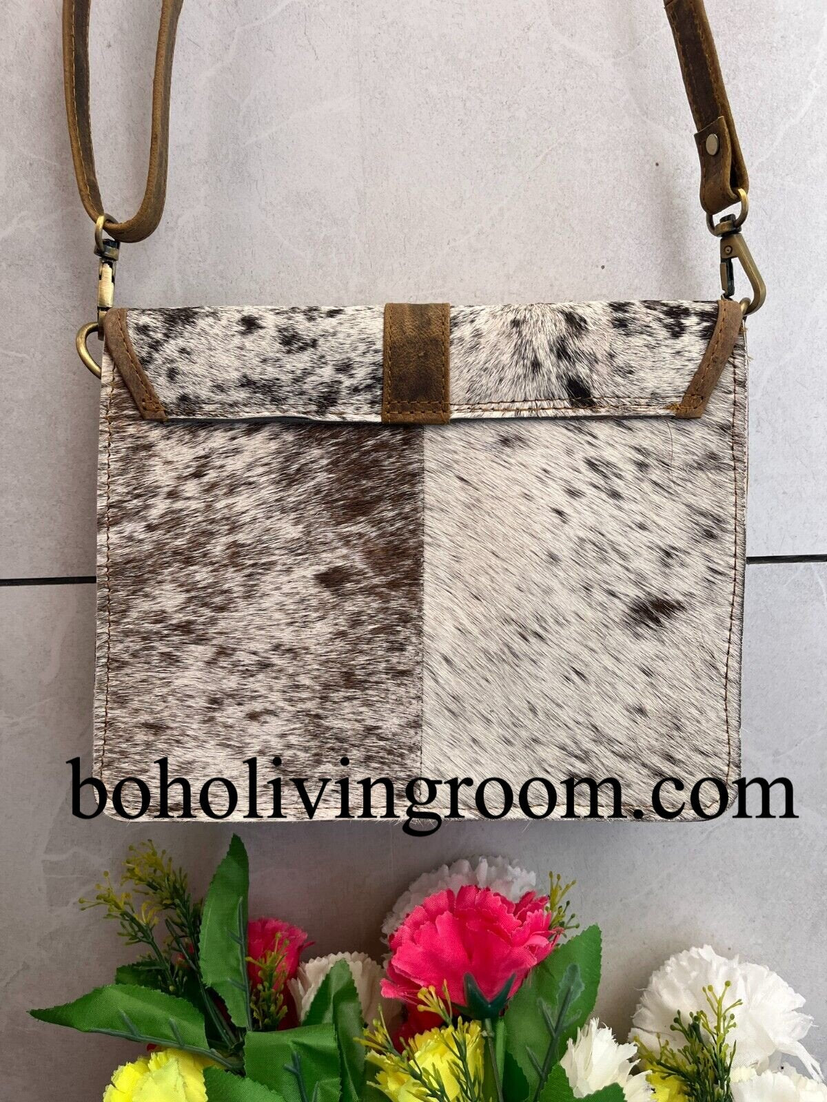 Real Cowhide Fur Crossbody Handbag