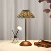 Rechargeable Retro Floral Table Lamp Walnut Base