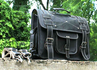Genuine Leather Messenger Backpack