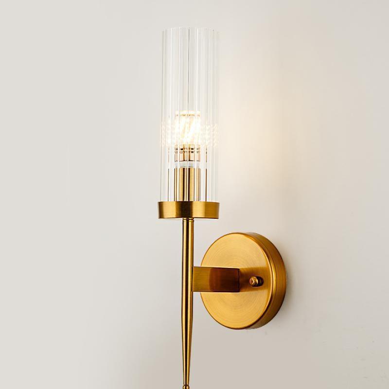 Modern Glass Shade Copper Wall Light Wall-Mounted Sconce