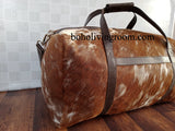 Exotic Brown Cowhide Holdall Bag