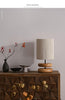 Wabi-sabi Solid Wood Table Lamp with Fabric Lampshade