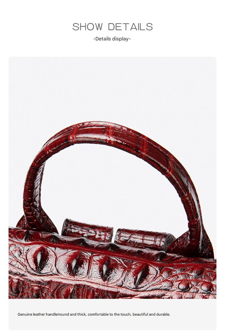 Women’s Designer Genuine Leather Crocodile Pattern Backpack