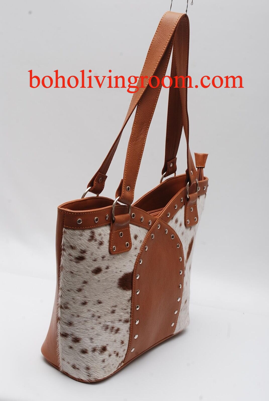 Speckled Natural Cowhide Brown Handbag