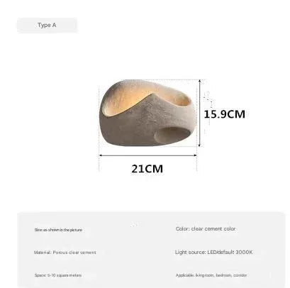 Wabi Sabi Cement Wall Lamp Nordic Concrete Wall Sconce 4