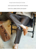 Women’s Brown Stretch Leather Pants High Waisted