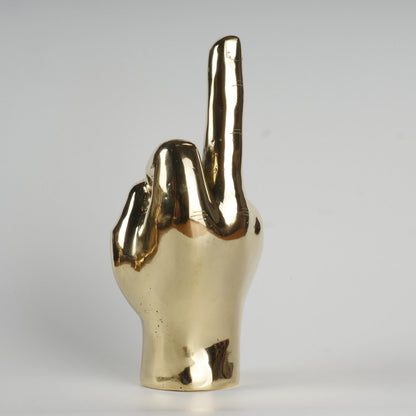 Brass Sculpture Hand Finger Sign Decor