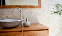 Natural Zeolite Stone Dispenser Oval Shade