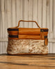 Cowhide vanity make up bag travel kit