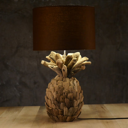 Driftwood pineapple table lamp accent