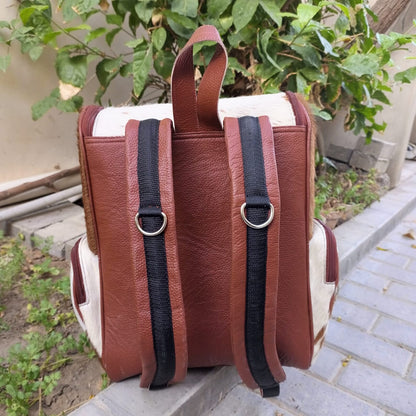 Natural Cowhide Book Bag