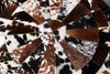 round patchwork natural cowhide rug