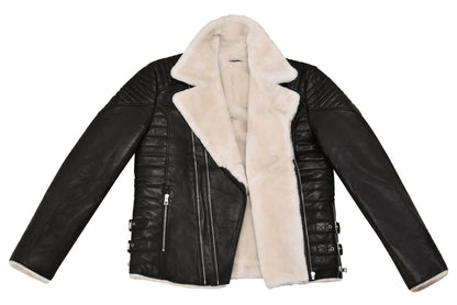 Men's Bomber Leather Jacket With Fur