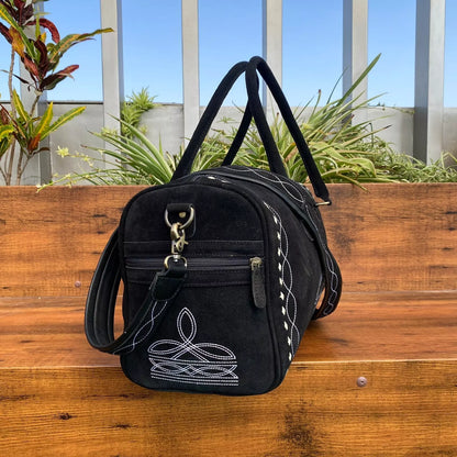 Boot Stitch Suede Weekender Duffle Bag