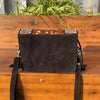 Cowhide Crossbody Bag With Fringes Tooled Lether