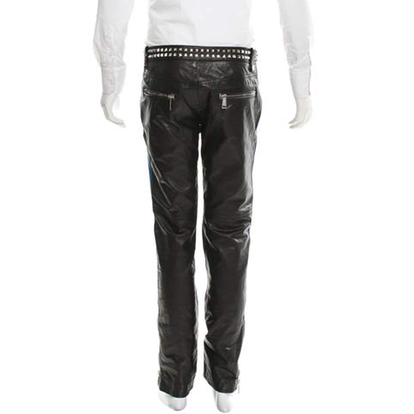 Men's Genuine Leather Studded Pants